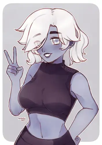 A commission for HineHole. A girl doing a peace sign.