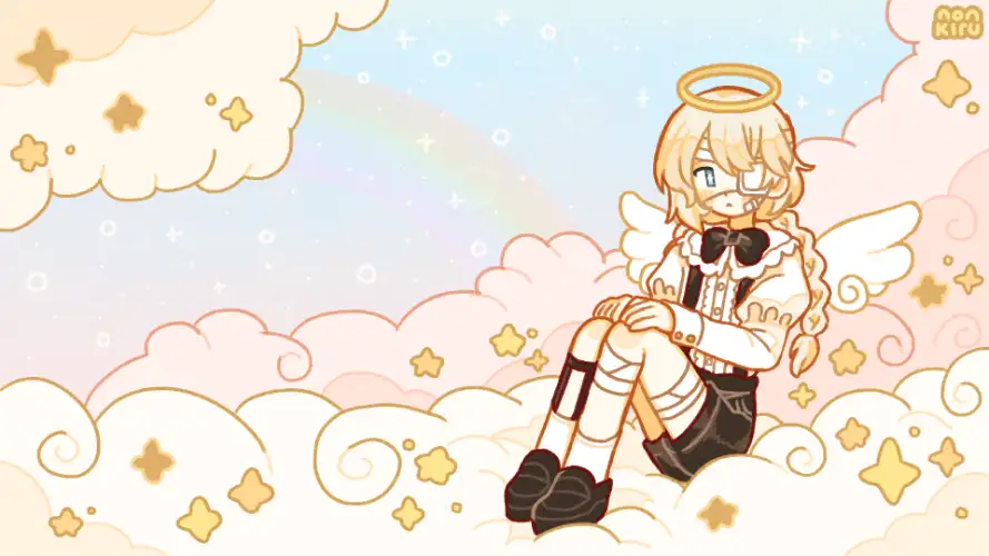 Commission for SERAPH104. An angel sitting in the clouds.
