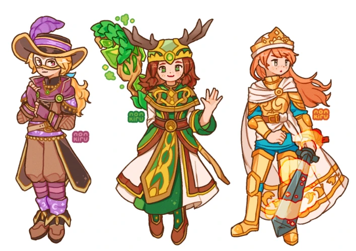 Commission for Ophelia. Three Wizard101 characters, posing.