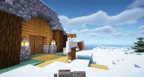 Minecraft screenshot 7. A player with a tail and glasses.