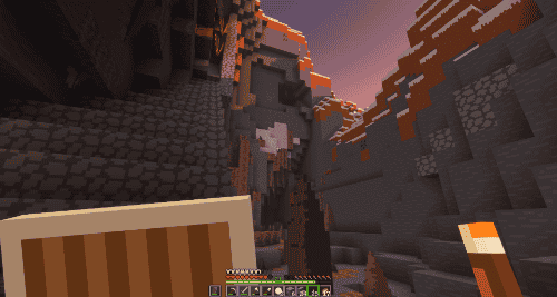 Minecraft screenshot 9. A staircase in a big maw.